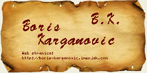 Boris Karganović vizit kartica
